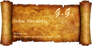 Guba Gergely névjegykártya